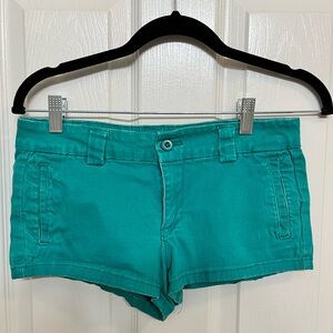 Turquoise shortie shorts